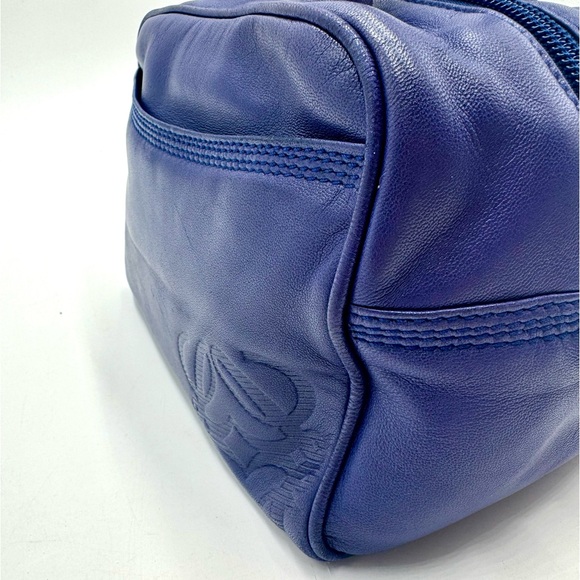 Auth Loewe Super Soft Blue Nappa Leather Mini Anagram Shoulder Bag Preloved - Picture 9 of 14